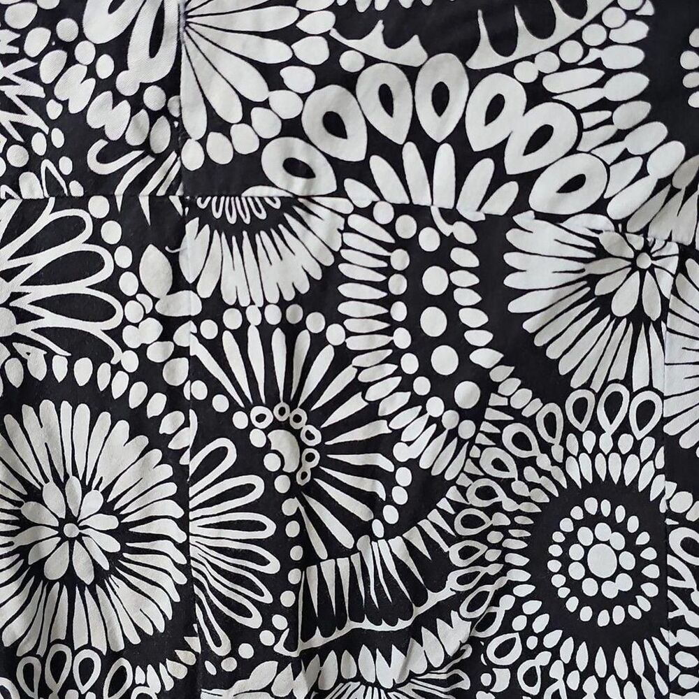 George Women's Black and White Floral Medallion Print Cotton A-Line Skirt Size 8 - Picture 2 of 6